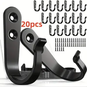 Wall Mounted Metal Hanger, Rust-resistant Paint Finish Hook, Easy Installation with Pre-drilled Holes, Industrial Display Hook for Home & Office Decor, U Shaped Hook, Organiser