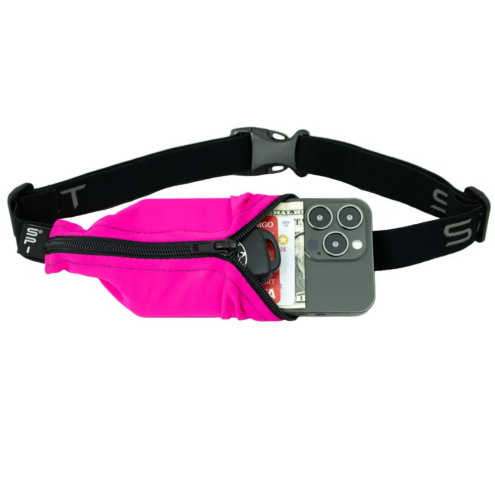The SPIbelt Fuschia  with Black Zipper