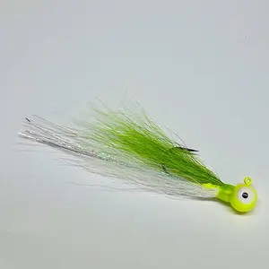 Custom Hand-Tied Bucktail Jig, 1/4 oz Casting Lure Jigs, Lifelike Swimbait with Multiple Color Options for Enhanced Fishing Experience