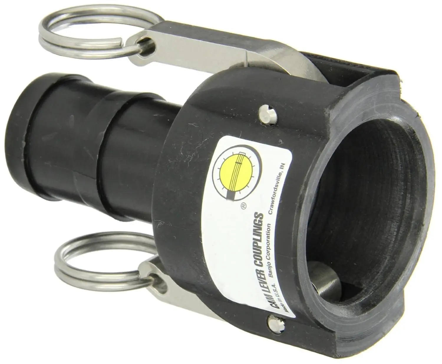 Banjo 150C Polypropylene Cam & Groove Fitting 1-1/2" Female Coupler x Hose Shank 125PSI EPDM Gasket Glass Filled