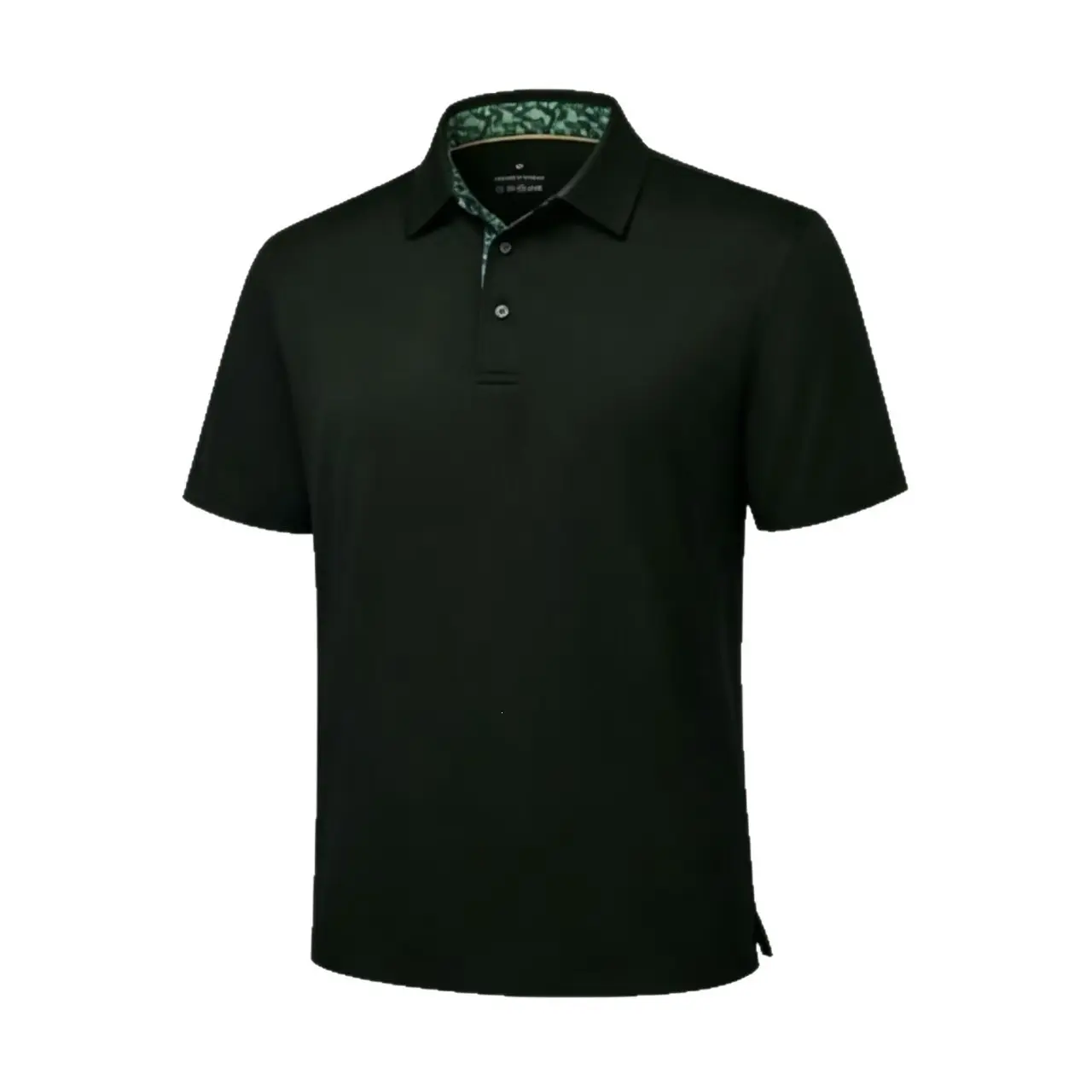 Polo Shirt with Patterned Collar and Short Sleeves for Men