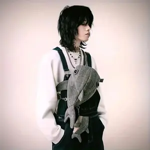 Novelty Shark Animal Crossbody Sling Bag | Canvas Travel Pack for Camera & Accessories