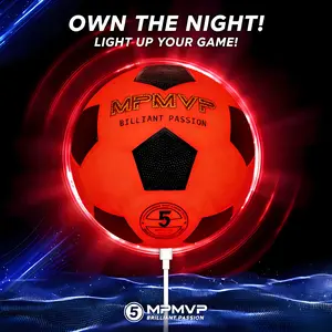 Glow in The Dark Soccer Ball Size 5 – Rechargeable LED Light Up Football with USB Charging, Water-Resistant, Impact Activated – Perfect for Night Training, Backyard & Street Play