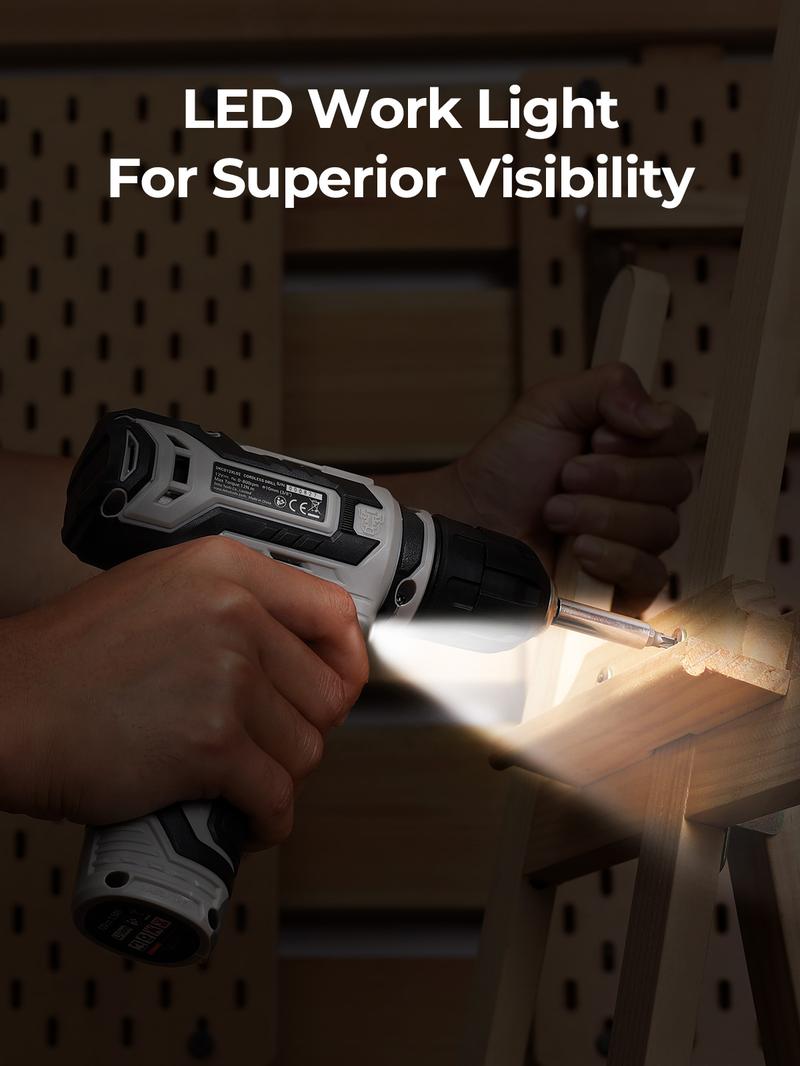 DEKO Home Mechanic Toolbox with 12V Power Cordless Drill Hand Repair Tools Sets Combo Kits Storage Organizer Drawer Case for Men