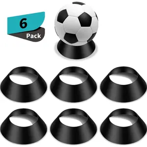 6 Pcs Memorabilia Ball Display Stand Pedestal Ball Stand Holder for Soccer Basketball Football Volleyball Softball Bowling(Black)