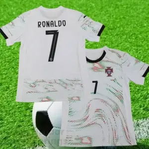 2526 Portugal National Team Away White No. 7 Cristiano Ronaldo Short Sleeve Jersey Soccer Jerseys