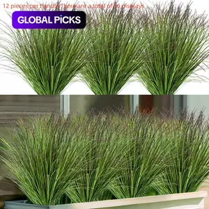 Artificial Plants Fake Shrubs Wheat Grass Plastic Outdoor UV Resistant Home Decor, 12/24/48 Pieces, Model Xinghao #GLOBAL PICKS