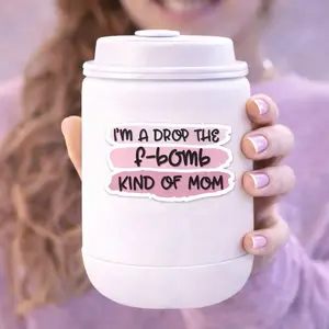 Im a f bomb kind of mom Waterproof Holographic Vinyl Sticker 2 Inch Durable Weatherproof Scratch Resistant for Water Bottles Tumblers Laptops Notebooks