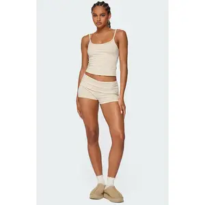 Edikted Women's Kodi Striped Fold Over Shorts