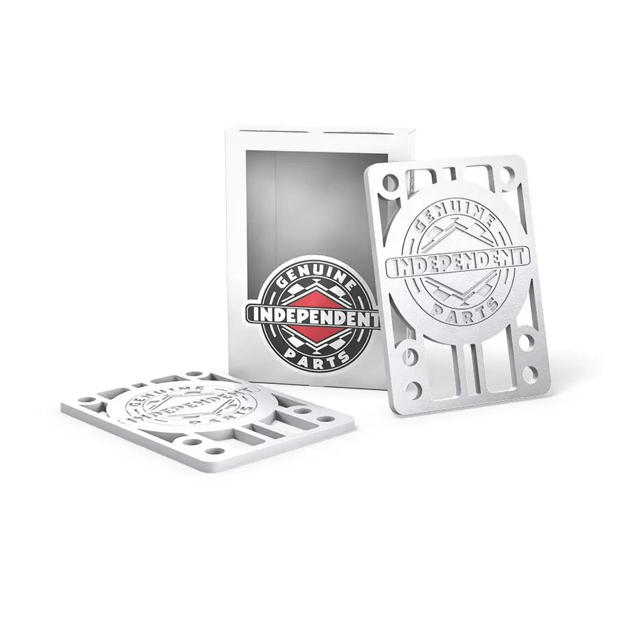 Skateboard Riser Pads, 1/8in White Ultra Durable Hardware, Long-Lasting Glass Filled TPU Construction, Pack of 2
