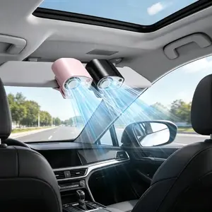 JOYTUTUS Summervibes-2026 Semiconductor Cooling Car Clip On Fan with LED Display - 360° Rotation, 100 Speeds Adjustable, USB Rechargeable Personal Cooling Fan, 16℃ Semi-Cooling Wide Clamp 20Hr Battery 3000mAh Battery,summervibes
