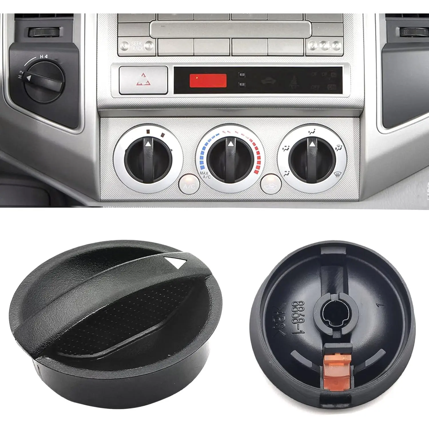 HVAC Heater Control Knob, Direct Replacement for 2005-2011 Toyota Tacoma, Replaces 55900-04020 55900-04030 758695 655-51820A, Durable ABS Construction, Controls Temperature & Fan Speed, Specified Applicable Models