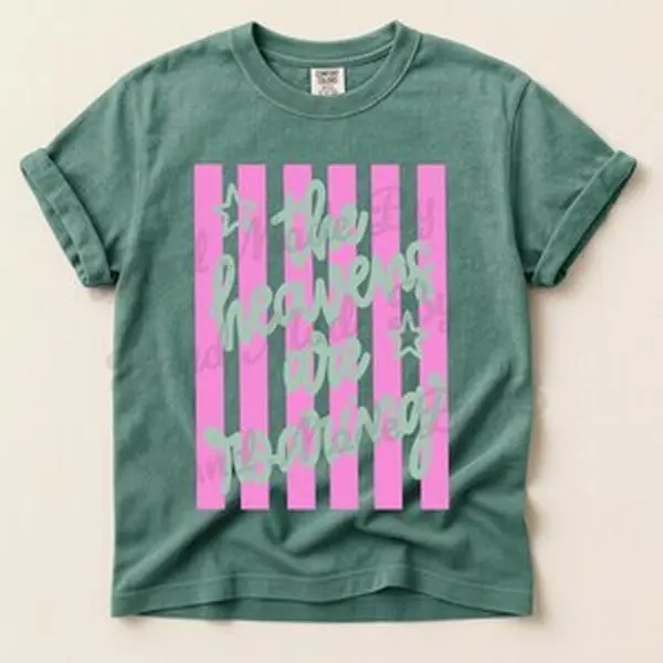 Comfort colors The Heavens Are Roaring shirt, Faith , Religious , Spring , Whimsy , Girly , Dainty , Stripes , Love Like Jesus