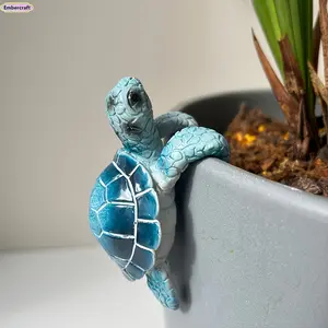 Sea Breeze Resin Turtle Statue Waterproof Outdoor Decor Cute Animal Sculpture for Garden Patio Yard Lawn Balcony Art Ornament Weather Resistant Home Outside Decorative Figurine