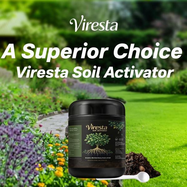 Viresta Soil Revitalizer (13.8oz / 390g), Concentrated Humic Acid Formula for Lawn & Garden Plant Food Enhancer Yields 266 Gallons Fertilizer Lawn & Garden Soil Conditioner - Plant Food Enhancer, Concentrated Humic Acid
