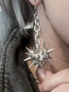 Punk Style Studded Decor Dangle High Quality Earrings, Fashionable Jewelry for Women, Trendy All-match & Exquisite Jewelry for Birthday Gift