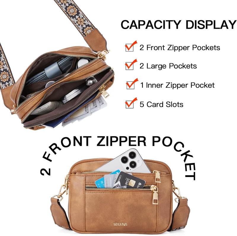 Telena Crossbody Purse for Women Small Crossbody Bags Trendy Vegan Leather with Adjustable Strap Crossbody Kindle Gift Compact &Waterproof Design Holiday gifts  ValentinesDayGift