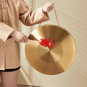 Handmade Copper Gong, Traditional Wind Gong, Percussion Instrument, Meditation Sound Therapy Instrument, Tunable, Yoga Studio Use, Professional Level, Includes Mallet