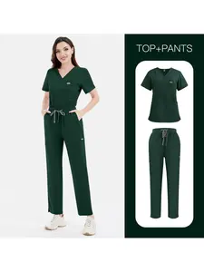 New High-quality Fabric Nurse Doctor Work Uniform Comfortable and Casual Multi-color Optional Hand Wash Clothes Straight Pants Set
