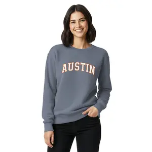 Austin Texas Retro Graphic Sweatshirt - Vintage Pullover | Texas Pride Crewneck | Austin TX College Style Pullover