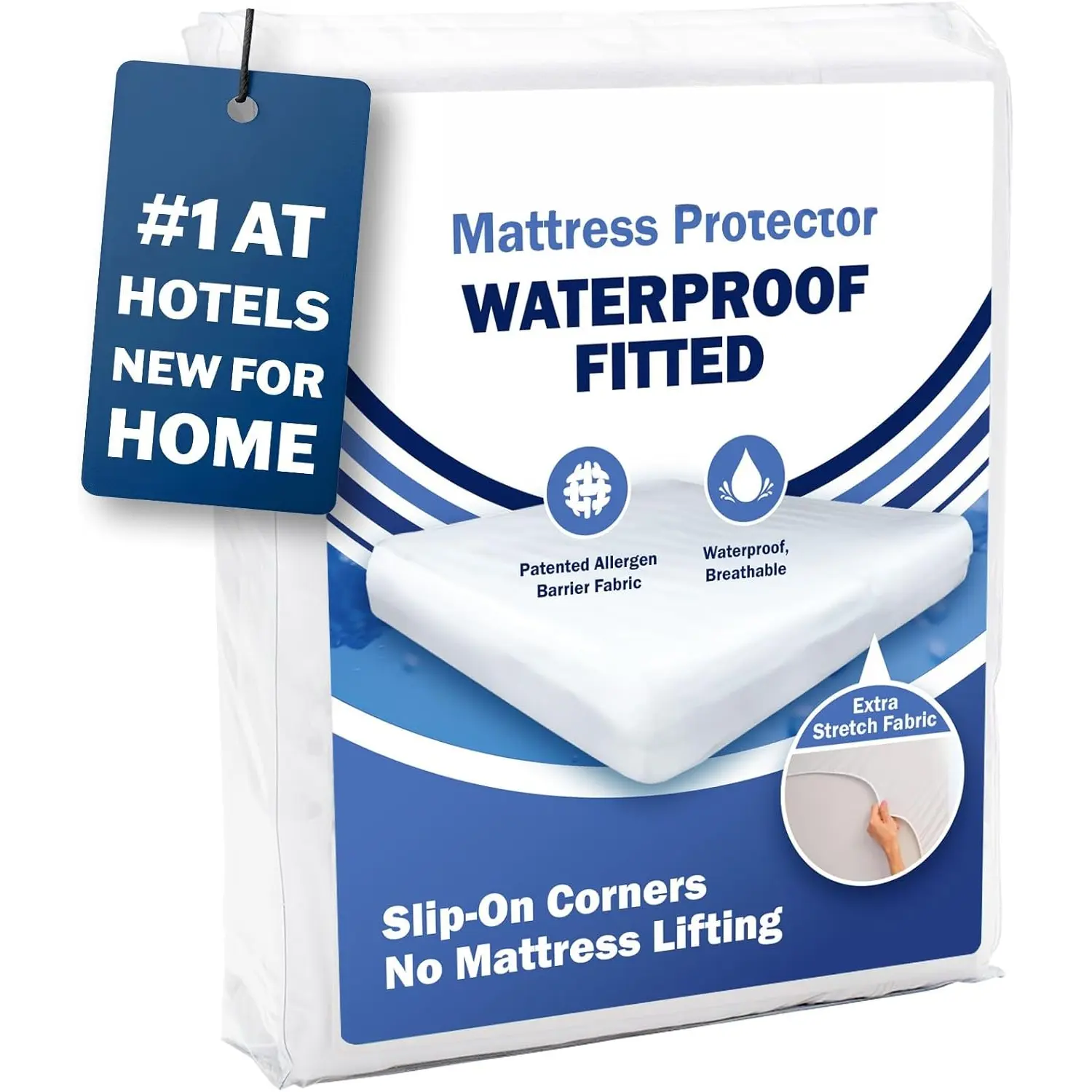 Mattress Fitted Sheet Protector, Ultimate  Against Spills and Wear, MicronOne Allergen Barrier, Breathable, -Free, Fits Mattress Depths 12" to 21" (Full)
