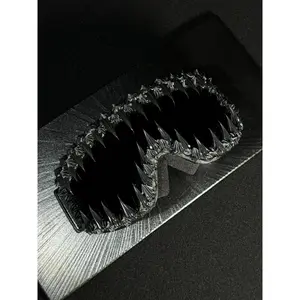 Punk Style Large Frame Anti-Wind Ski Goggles, Adjustable Elastic Strap, Handmade Random Effect, Outdoor Sports Eyewear, Windproof ski goggles