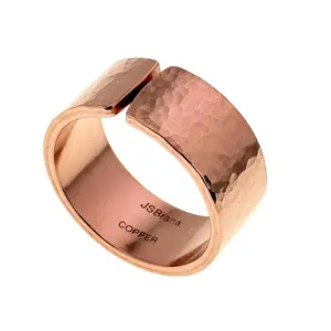 10mm Hammered Copper Cuff Ring