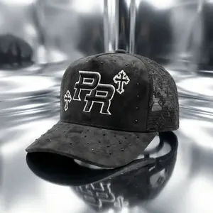 PR SUEDE CROSS Premium Suede Snapback Cap with Custom Embroidery and Intricate Stud Details Adjustable Fit for Street Culture Lux Snap Back Hat
