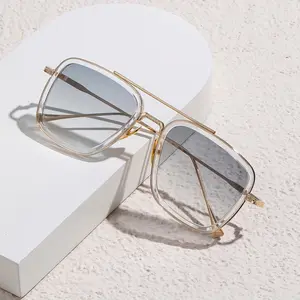 One-Pack Men's Glasses Vintage Square Metal Frame Glasses for Men and Women - Vintage Square Metal Frame Glasses