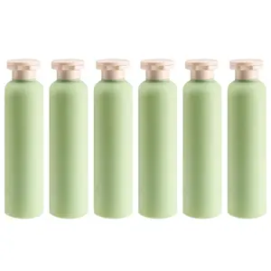 6PCS Green Refillable Plastic Squeeze Bottles - Flip-Top, Shampoo & Conditioner Dispenser Bottles, Suitable for Facial Cleanser/Body Wash/Lotion, Essential for Bathroom, Shower, Travel & Business Use