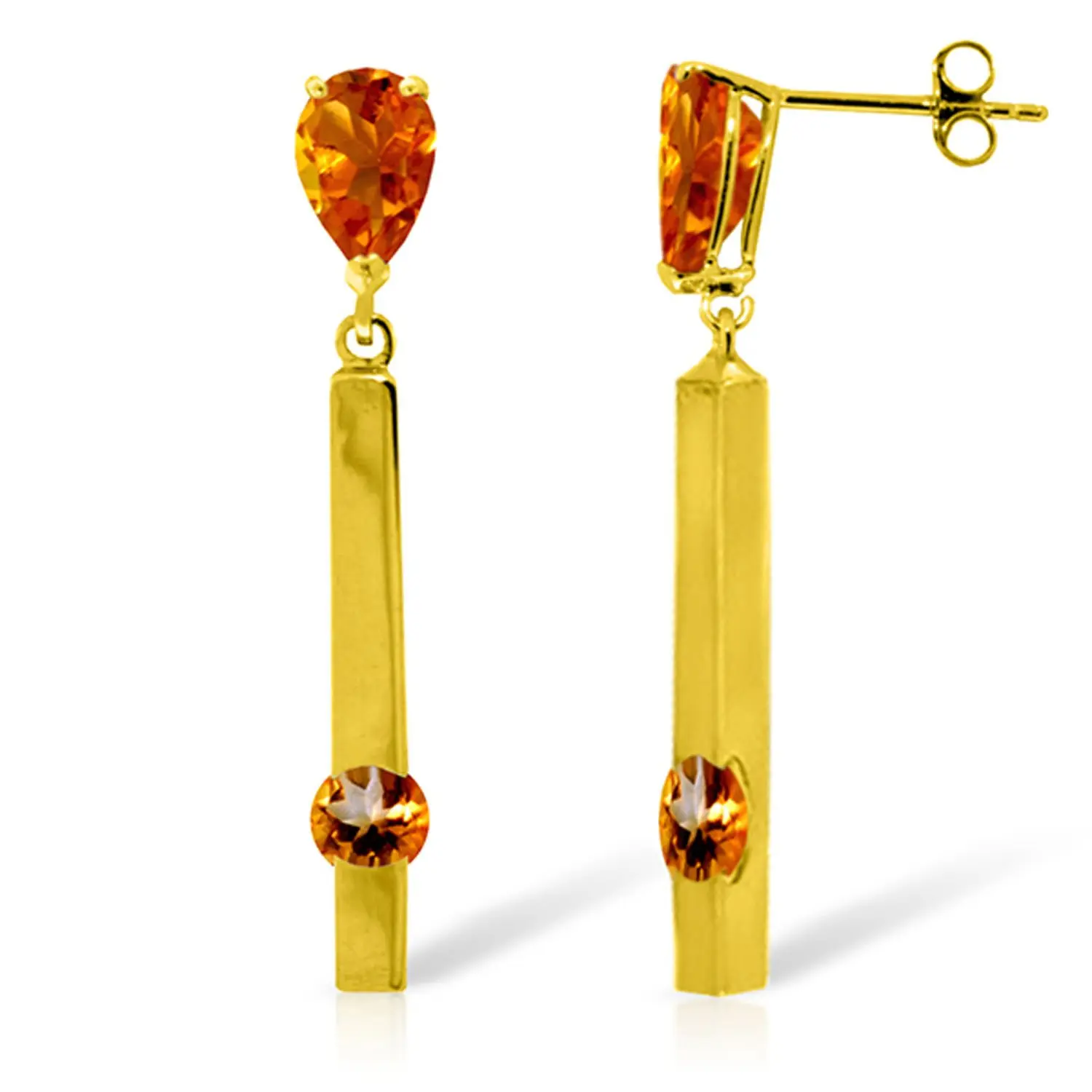 14k Yellow Gold Chandelier Earrings with Citrines