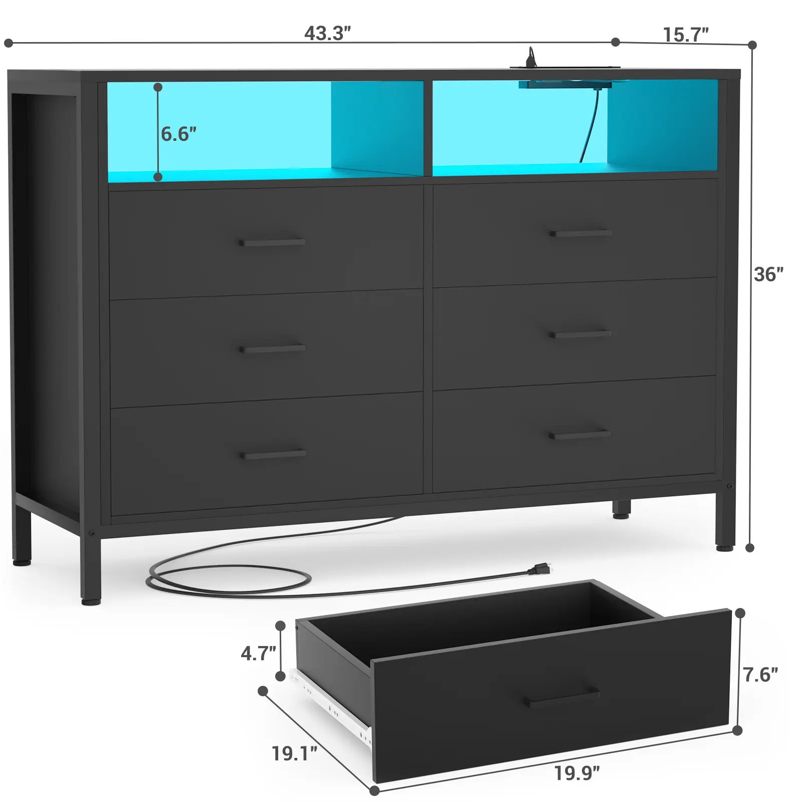 Black-6 Drawers