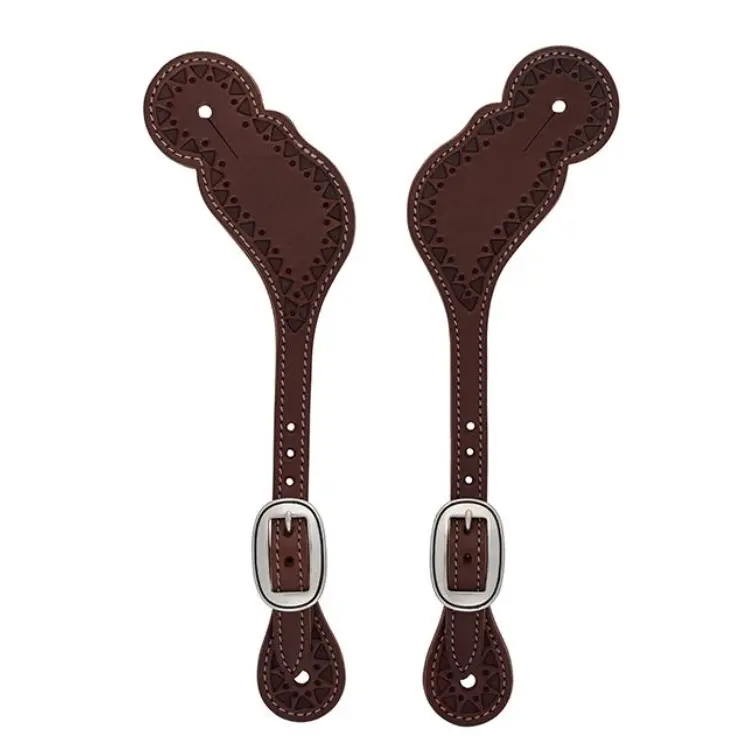 Synergy Hand Tooled Mayan Spur Straps with Designer Hardware