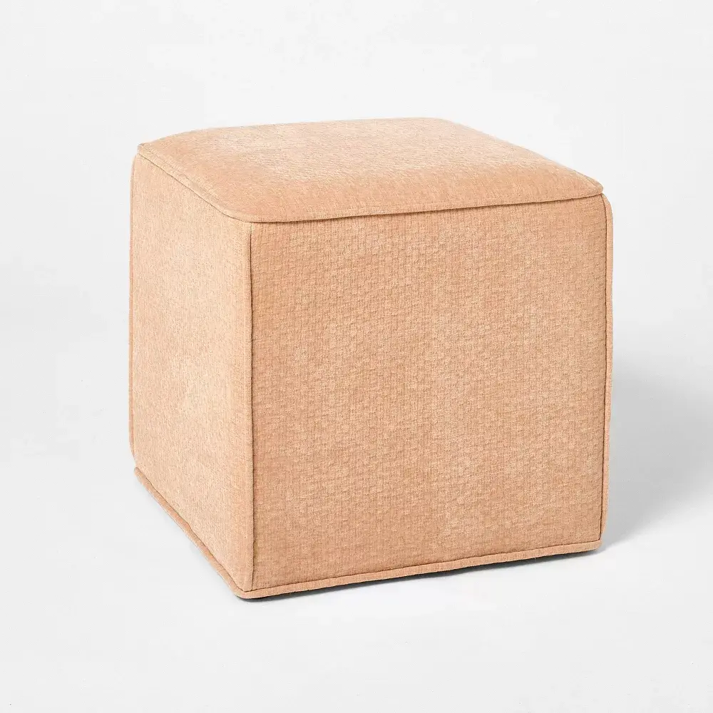 Lynwood Square Upholstered Cube Ottoman - Threshold with Studio McGee Lynwood Square Upholstered Cube Ottoman - Threshold with Studio McGee