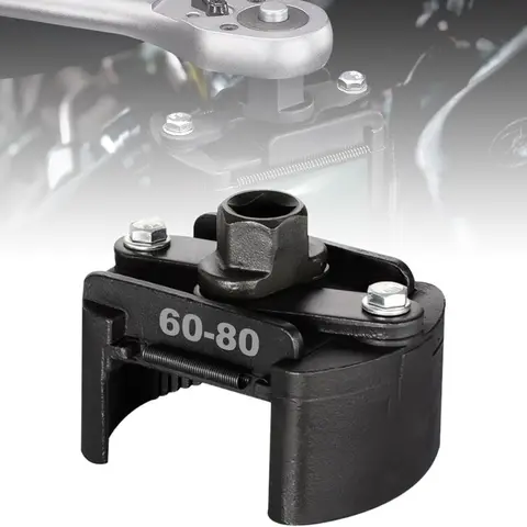 GJANSH Adjustable Oil Filter Wrench Universal Oil Filter Removal Tool 1/2'' Drive Cap Style  New Update Oil Filter Tool Perfect Fits Small Medium-sized Spin-on Oil Filters (60mm-80mm)