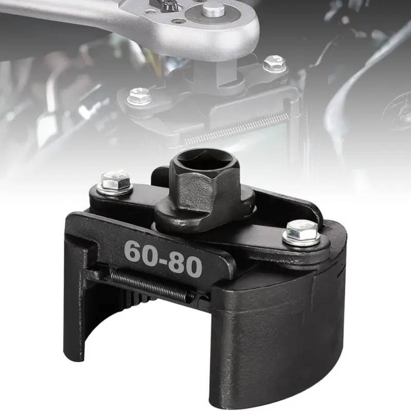 GJANSH Adjustable Oil Filter Wrench Universal Oil Filter Removal Tool 1/2'' Drive Cap Style  New Update Oil Filter Tool Perfect Fits Small Medium-sized Spin-on Oil Filters (60mm-80mm)
