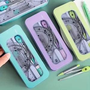 7-In-1 Durable Measurement & Drawing Set  Perfect for Students & Pros, Ensures Precision & Portability Includes Compass, Protractor, Ruler And Eraser