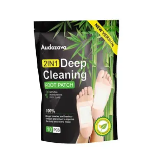 Deep Cleansing Foot Pads for Stress Relief & Better Sleep - 10 Pack Ginger Bamboo Vinegar Patches, Overnight Foot Care Treatment for Relaxation and Body Cleansing