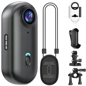 4K Vlogging Camera Small Mini Body Camera, Wearable Action Body Cam, Thumb Size Hands Free Recording Body Worn Camera, Premium Portable Camcorder Mount Anywhere for Pet Walking, Work, Travel Gps Dvr