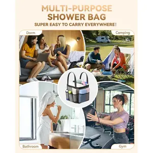 Free shipping/3p Mesh Shower Caddy Tote, Large Shower Caddy Basket Portable, Quick Dry Hanging Toiletry Bag, 8 Storage Pocket Handle Bath Organize