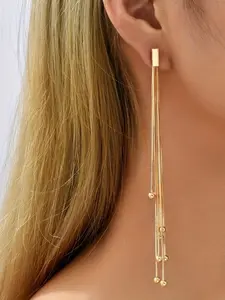 Elegant Snake Chain Dangle Earrings, Zinc Alloy Chain, Fashionable Simple Design, Perfect for Parties & Daily Wear, Women's Jewelry Gift Idea