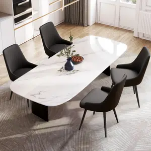 Kerilyn Modern Dining Chairs, Faux Leather Upholstered Dining Room Chairs with Widened Seat, Armless Side Chairs with Metal Legs, Black