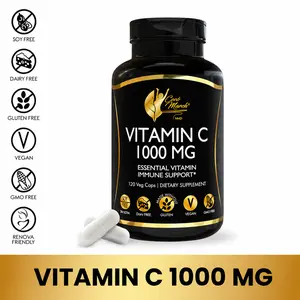 Coco March N.M.D Vitamin C 1000 MG Supplement for Immune Health & Skin Vitality - 120 Capsules for Antioxidant Protection & Collagen Production