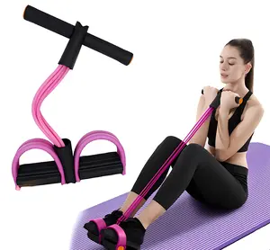 Elastic Sit-Up Pull Rope Fitness Equipment, 6-Tube Pedal Resistance Band for Home Gym Yoga & Core Training Workout Bands
