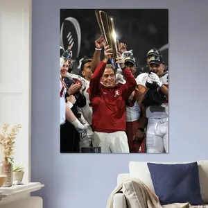 [Sale up to 35%+FREE SHIP+NO FRAME] Nick Saban Alabama Poster Crimson Tide Coach Wall Art Bama Dynasty Print College Football Sports Room Decor