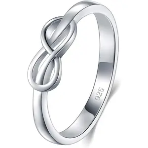 Sterling Silver Infinity Ring - 925 Sterling Silver - Knot Ring - Classic Gift for Special Occasions - Stackable - Size 4-12