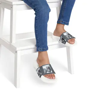 Unisex Youth Photo-Print Slide Sandals — Custom Removable-Strap Slides