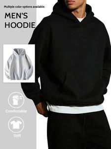 Men's Hooded Sweatshirt with Pocket - Soft Polyester  Back to School Outfits  Spring Autumn Casual Sports Wear