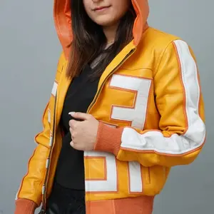 Fanzilla Jackets- [Made to Order] Fatgum MHA Inspired Yellow Leather Jacket 90s