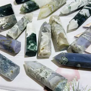 31-60 Hebe Crystal Live Link Crystal Sphere Tower Point Mineral Specimen Stone Quartz Moss Agate